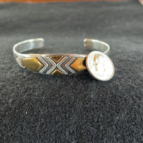 Sterling & Gold Cuff Bracelet - Picture 4 of 4